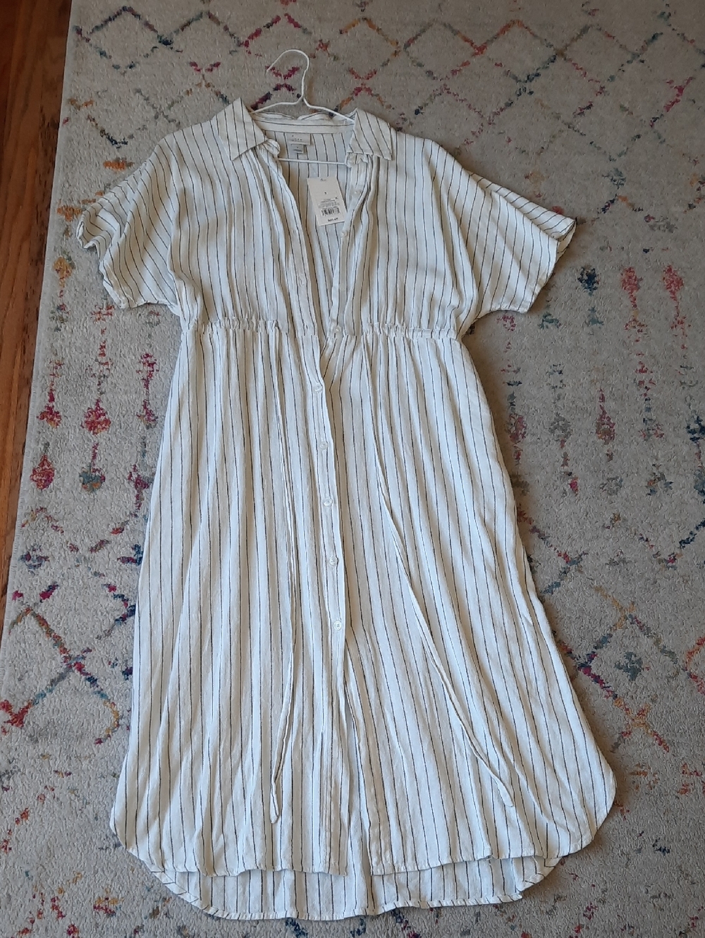 NWT A New Day Pinstriped Button Up Shirt Dress Small